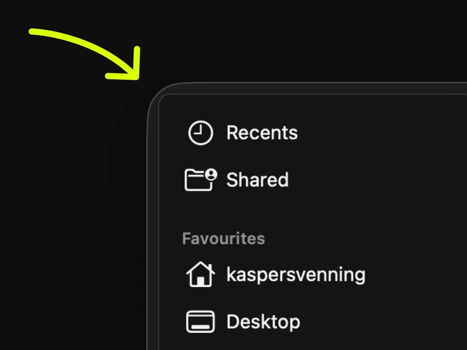 Horribly nested border-radius in MacOS Tahoe.